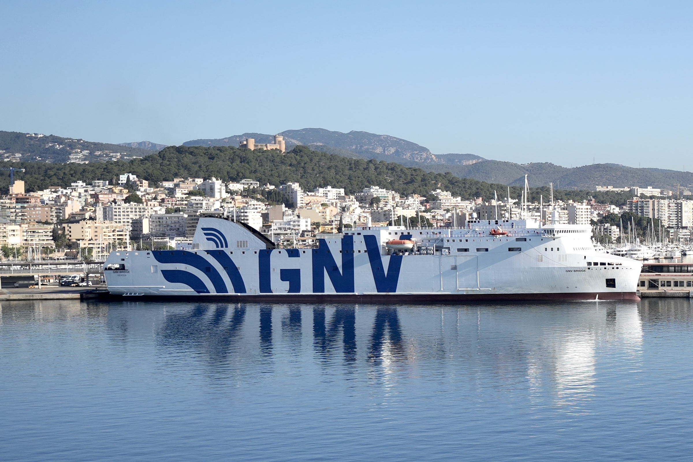 The GNV ferry *Bridge* in the port of Palma de Mallorca