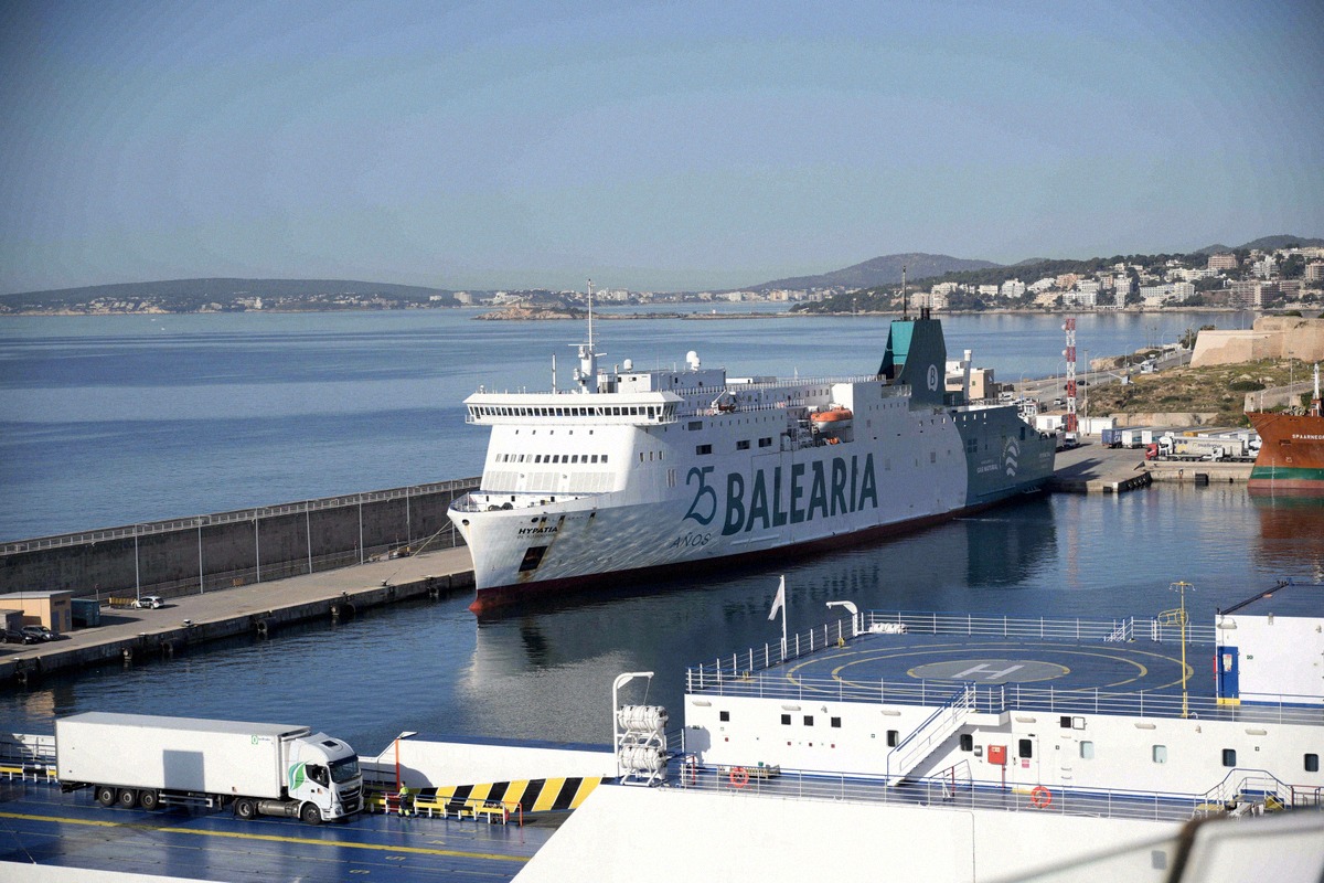 The GNV ferry *Bridge* in the port of Palma de Mallorca